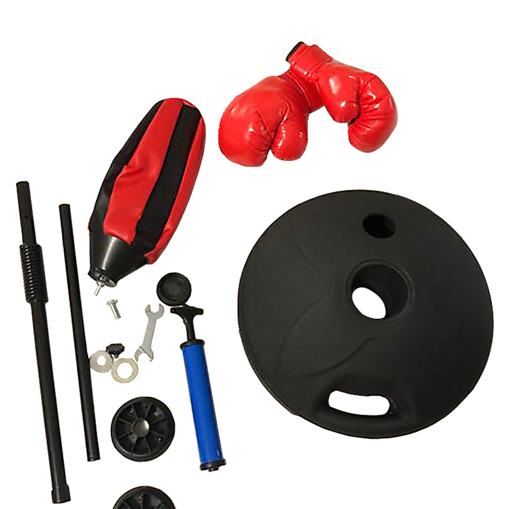 Kids boxing punching bag set with training gloves and fitness stand for children’s martial arts and exercise activities by Online Fitness Depot.