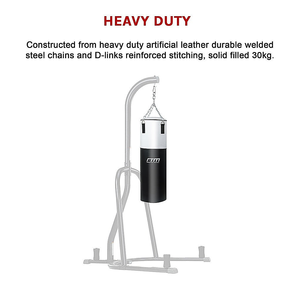30kg heavy-duty boxing punching bag from Online Fitness Depot, solid filled for boxing and martial arts training.