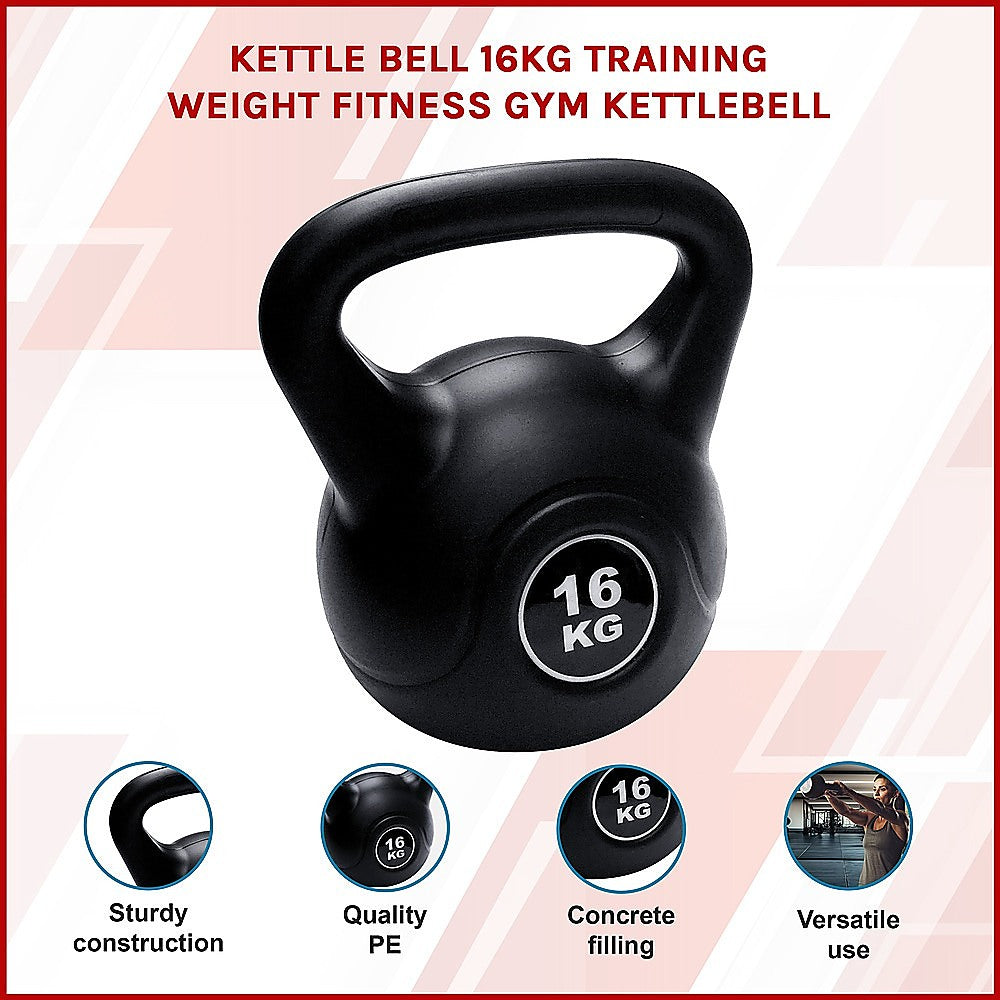16kg concrete kettlebell for strength training, featuring a textured surface and ergonomic handle, ideal for home gym workouts.