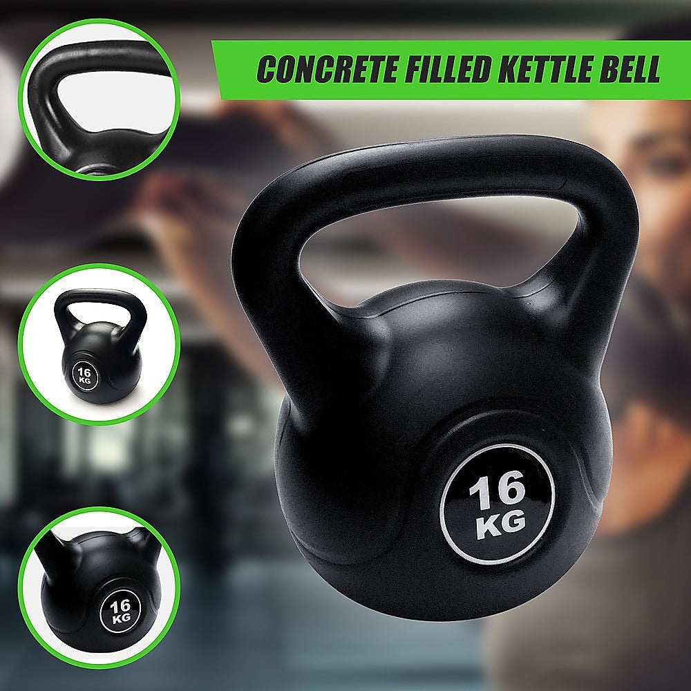 16kg concrete kettlebell from Online Fitness Depot for strength training, suitable for home gym workouts and weightlifting exercises.