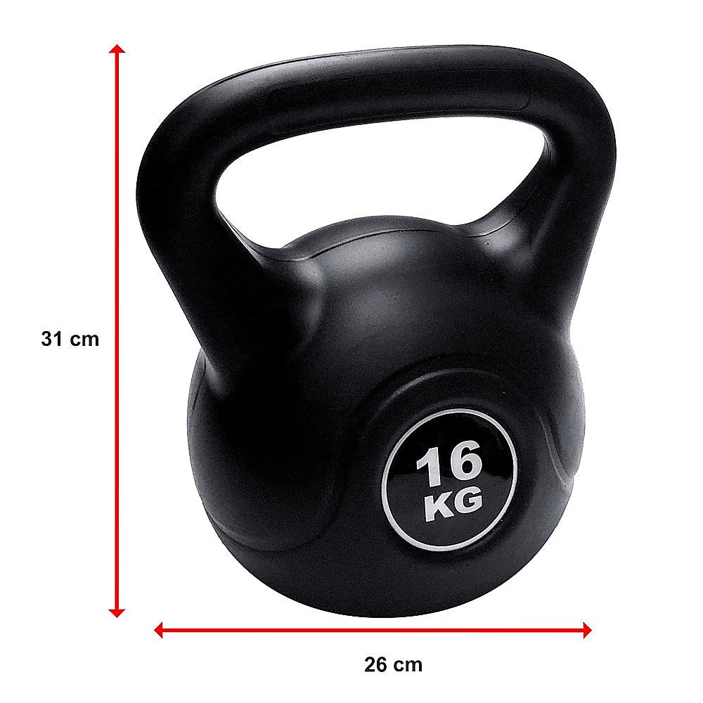 16kg concrete kettlebell for strength training, featuring a handle and textured surface, ideal for home gym fitness workouts.