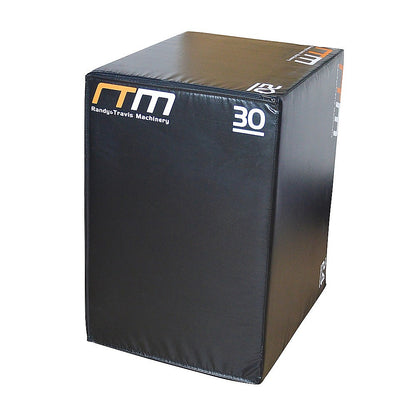 3-in-1 foam plyo jump box in black and gray, used for plyometric exercises and fitness training.