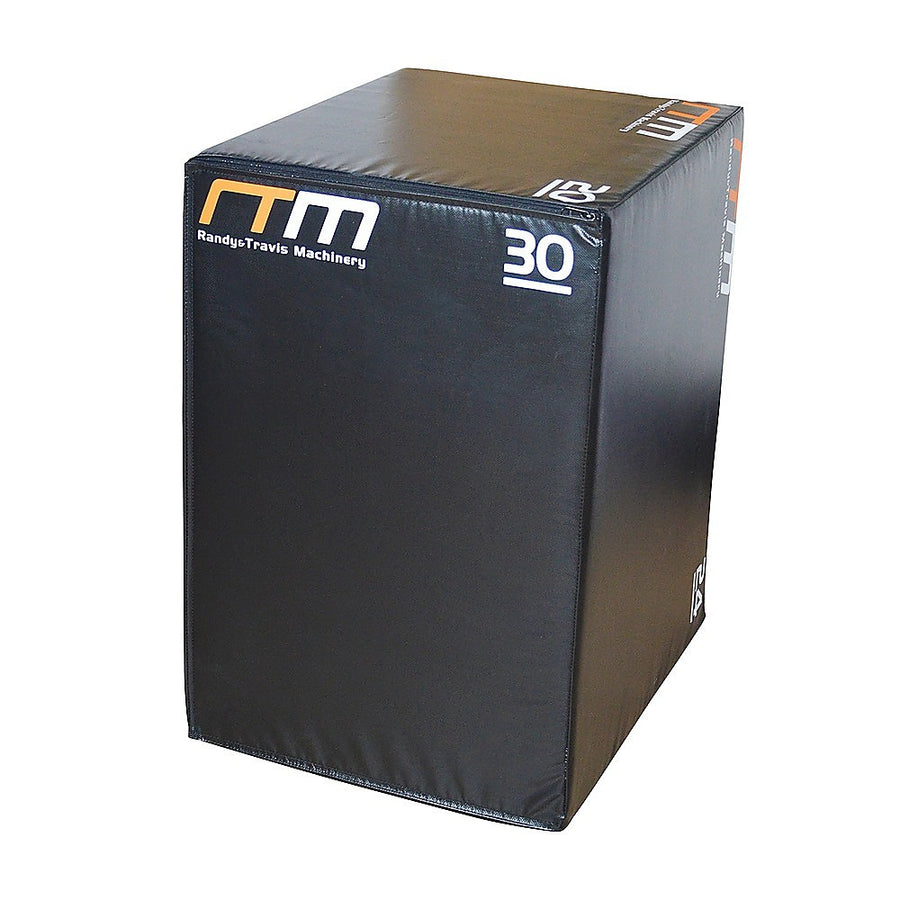 3-in-1 foam plyo jump box in black and gray, used for plyometric exercises and fitness training.