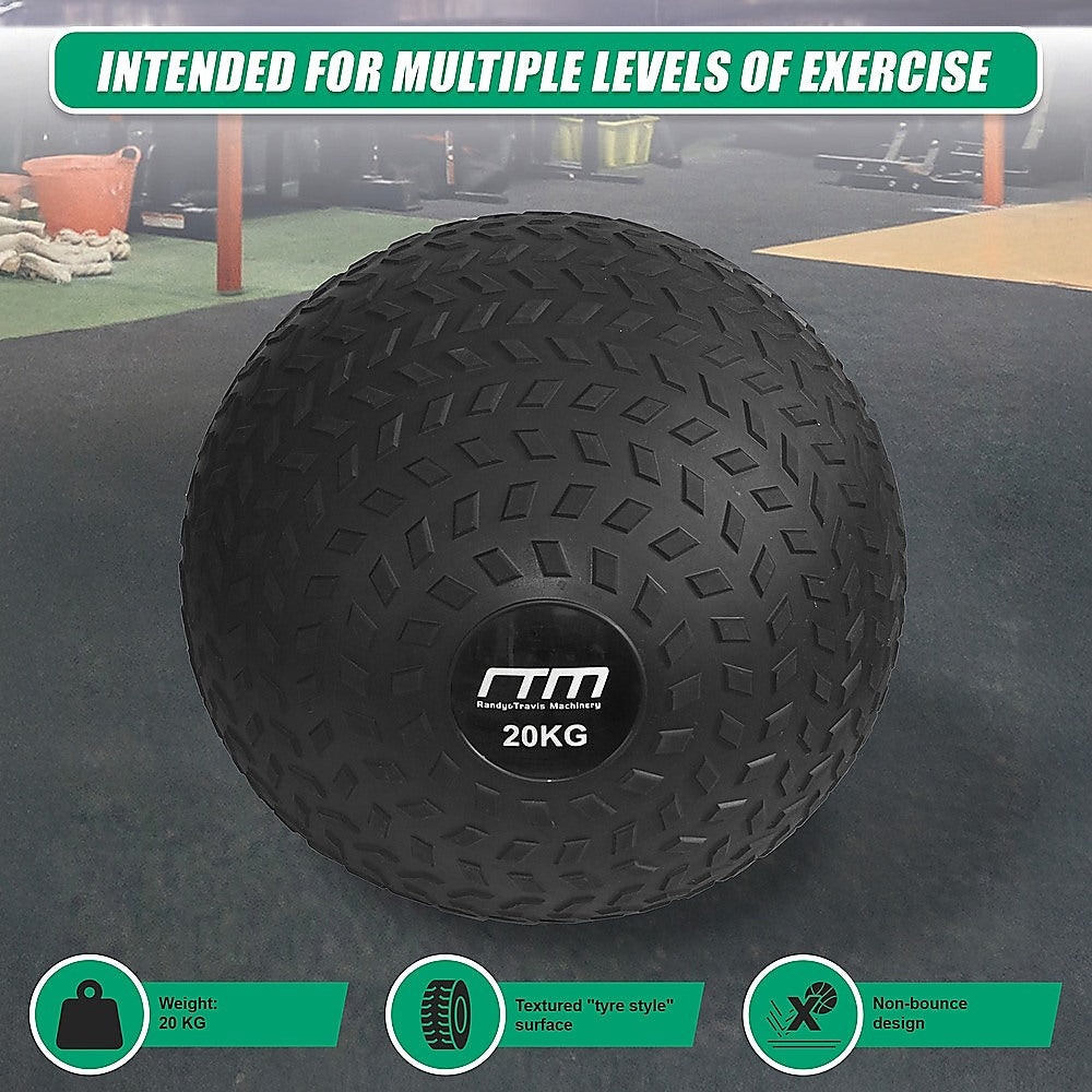 20kg Tyre Thread Slam Ball for gym fitness, designed for strength training and explosive exercises in sports and fitness workouts.