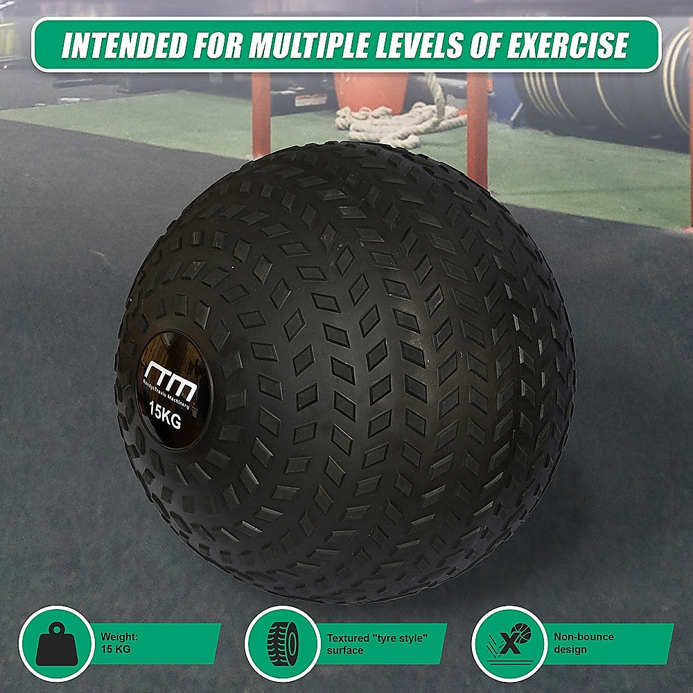 15kg Tyre Thread Slam Ball for gym fitness, used for strength training and functional workouts by Online Fitness Depot.