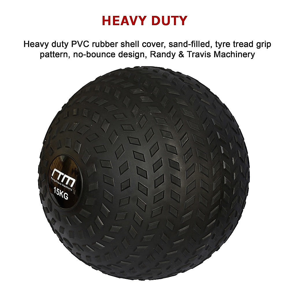 15kg Online Fitness Depot tyre thread slam ball for gym exercise, weightlifting, and fitness training with durable design.
