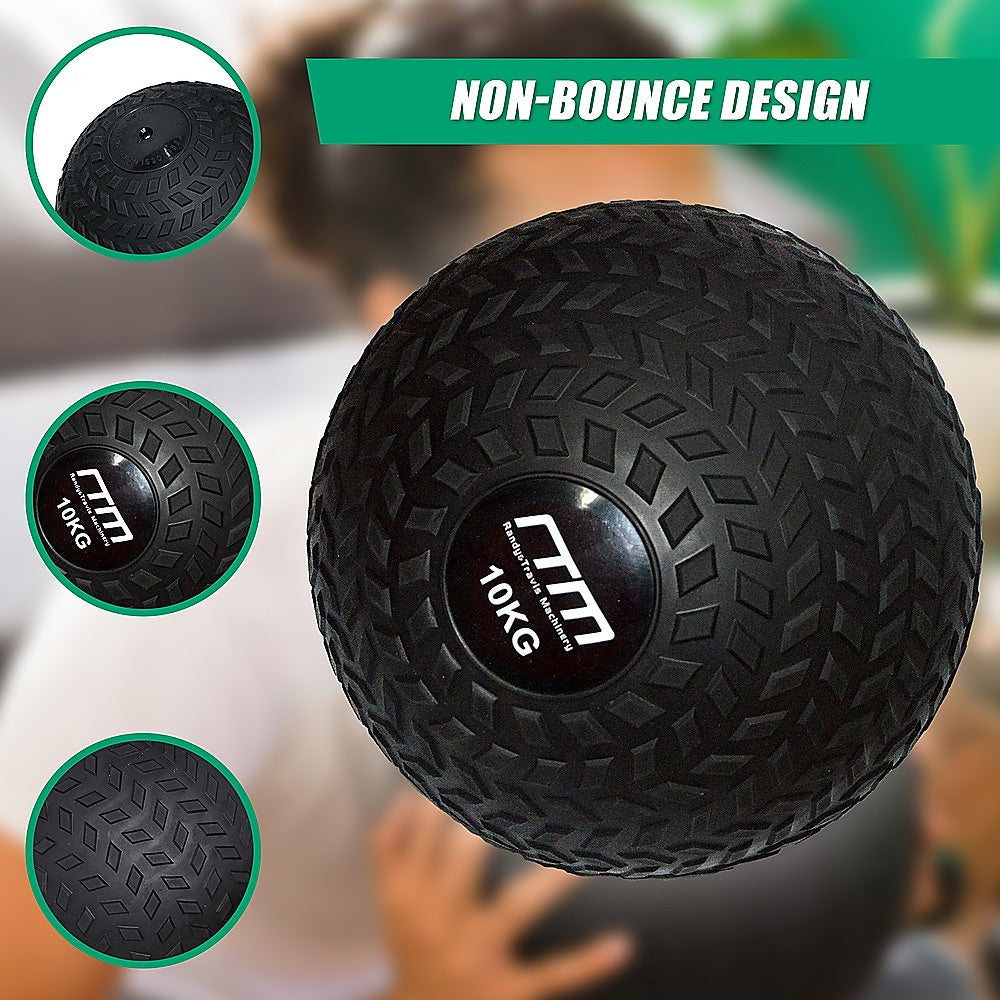 10kg Online Fitness Depot tyre thread slam ball for gym and fitness, used for strength training and exercise workouts.