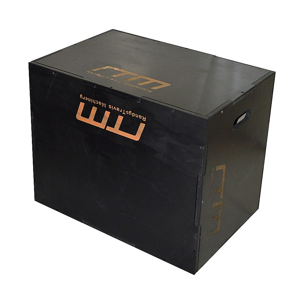 Black 3-in-1 plyometric jump box by Online Fitness Depot for exercise and gym workouts, made of durable wood ply for fitness training.