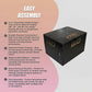 Black 3-in-1 wood plyometric jump box for exercise and fitness, featuring multiple heights for versatile workout training.