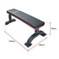Commercial flat weight lifting bench from Online Fitness Depot, sturdy gym equipment for strength training and exercise routines.