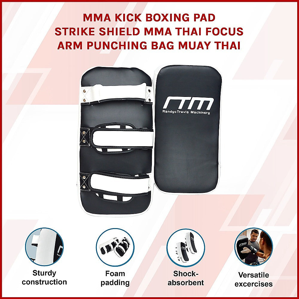 Muay Thai focus punching pad and strike shield for MMA kick boxing training, used in martial arts and boxing workouts.