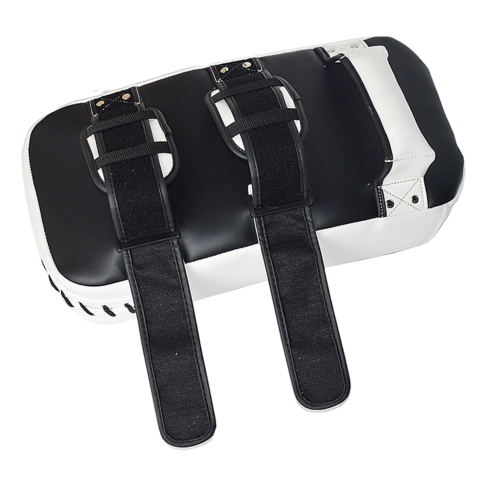 Muay Thai kick boxing pad strike shield from Online Fitness Depot, used for martial arts training and punching practice.