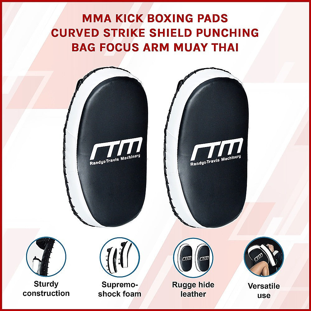 Curved MMA kick boxing pads from Online Fitness Depot for Muay Thai and martial arts training, used for punching and striking practice.
