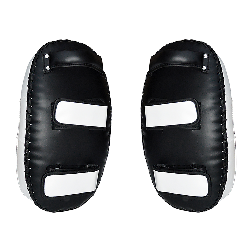 Curved MMA kick boxing pads from Online Fitness Depot, designed for Muay Thai and martial arts training, showing padded strike shield.
