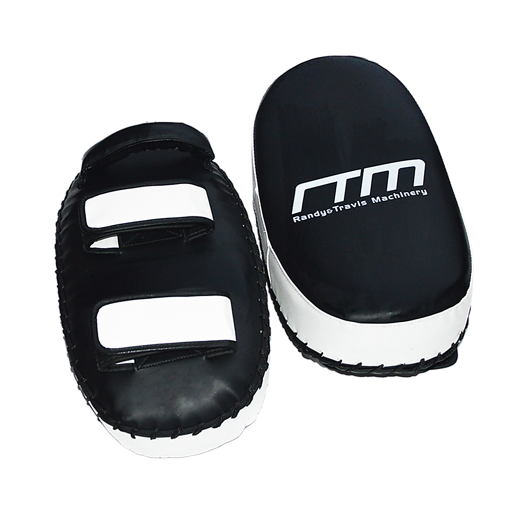 Curved MMA kickboxing pads and Muay Thai focus shield for boxing training, designed for martial arts practice.