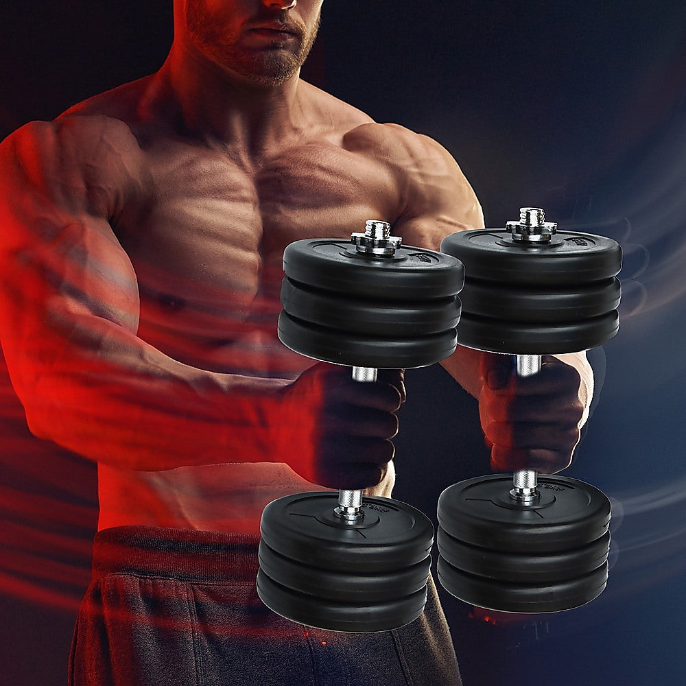 Adjustable 35kg dumbbell from Online Fitness Depot, showing weight plates and handle for home gym workouts.