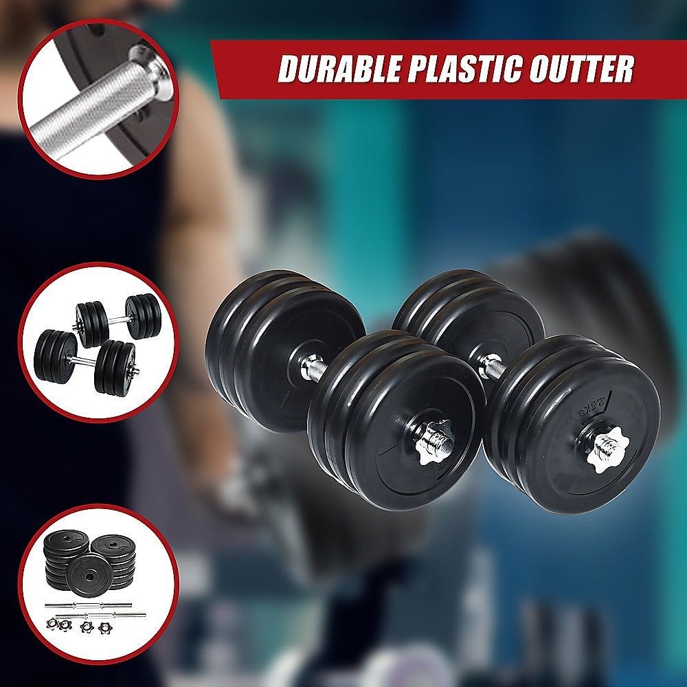 Adjustable 35kg dumbbell from Online Fitness Depot with weight plates and handle, ideal for strength training and fitness workouts.