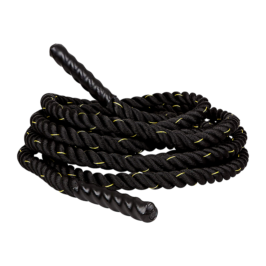 Polyester battle rope, 3.8cm diameter and 9m length, designed for strength training and gym workouts, by Online Fitness Depot.