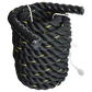Heavy-duty 3.8cm diameter, 9m length poly battle rope for strength training and workout exercises in fitness gyms.