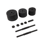 20kg dumbbell set with adjustable weights, fitness bar, and plates for home gym strength training from Online Fitness Depot.