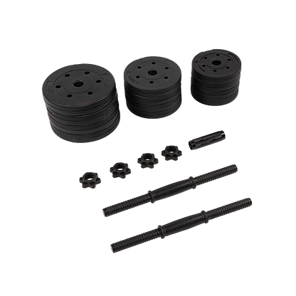 20kg dumbbell set with adjustable weights, fitness bar, and plates for home gym strength training from Online Fitness Depot.