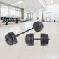 20kg dumbbell set with adjustable weights and bar for home gym fitness, featuring weight plates and sturdy bars.