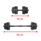 20kg dumbbell set with adjustable weights and bar, ideal for home gym fitness and weightlifting exercises.