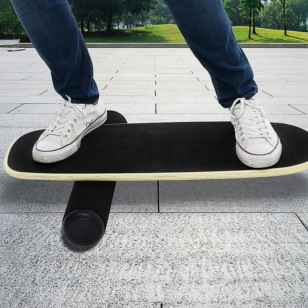 Balance Board Trainer with Stopper and Wobble Roller for fitness, yoga, and balance exercises by Online Fitness Depot.