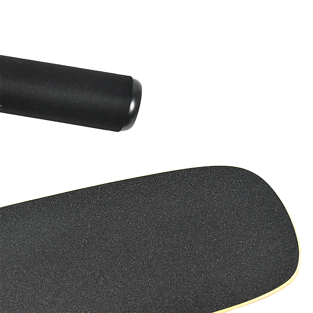 Balance Board Trainer with Stopper Wobble Roller for yoga and fitness, featuring a wooden surface and adjustable stopper.