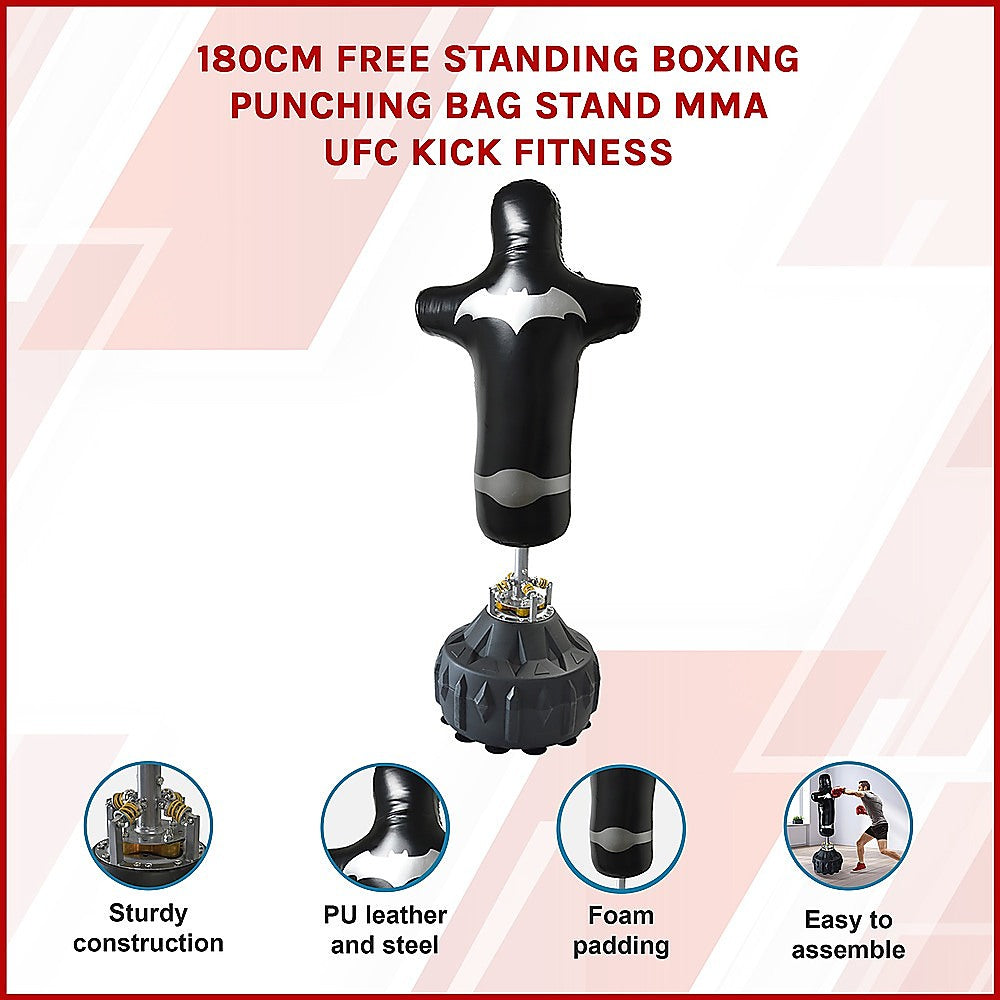 180cm free-standing boxing punching bag stand from Online Fitness Depot, ideal for MMA, UFC, kickboxing, and martial arts training