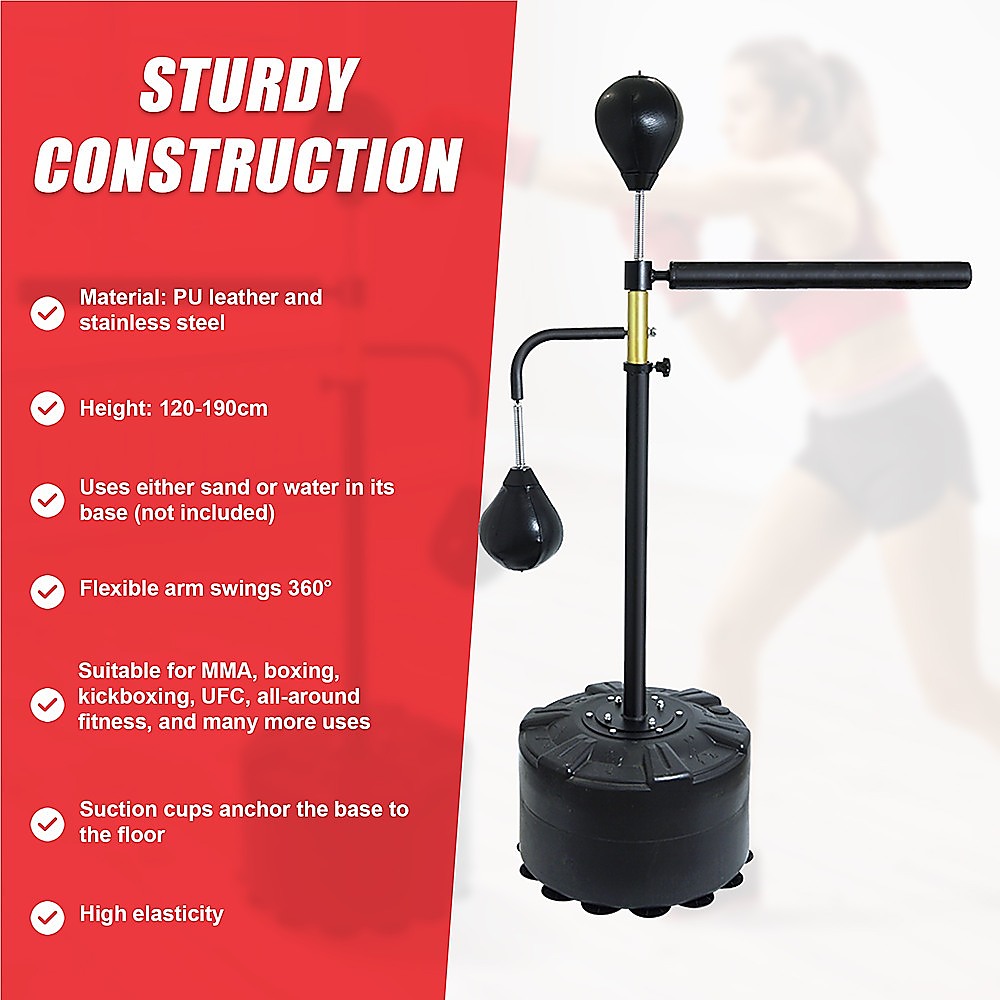 Free standing punching bag speedball from Online Fitness Depot, used for boxing reflex and martial arts training.