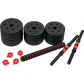 20kg adjustable rubber dumbbell set with barbell for home gym workouts, featuring weight plates and handle grips from Online Fitness Depot.