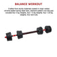 Adjustable 20kg rubber dumbbell set with barbell for home gym workouts, featuring weight plates and grip handles.
