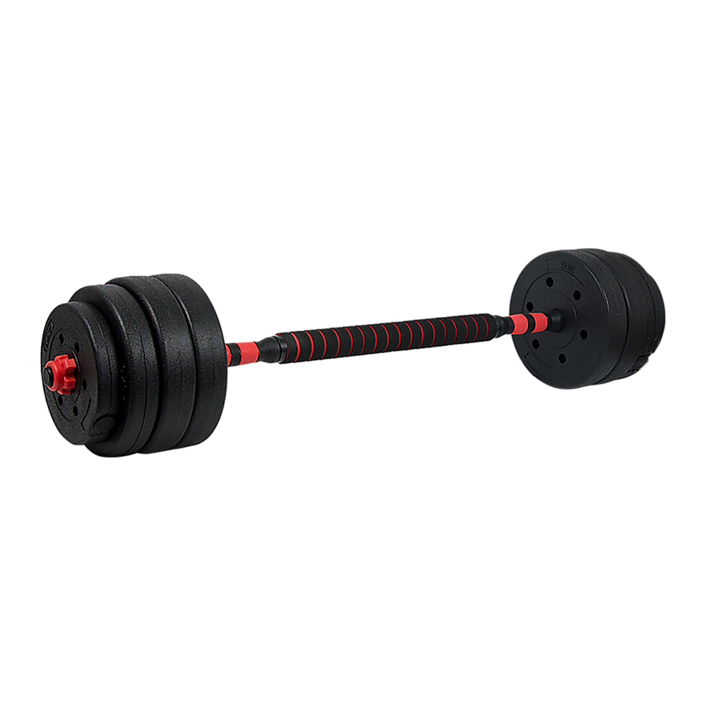 40kg adjustable rubber dumbbell set with barbell and weights for home gym fitness and weightlifting exercises.