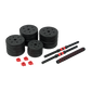 Adjustable 40kg rubber dumbbell set with barbell for home gym workouts, featuring weight plates and grip handles from Online Fitness Depot.
