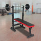 Folding flat weight lifting bench from Online Fitness Depot, suitable for home workout and strength training exercises.