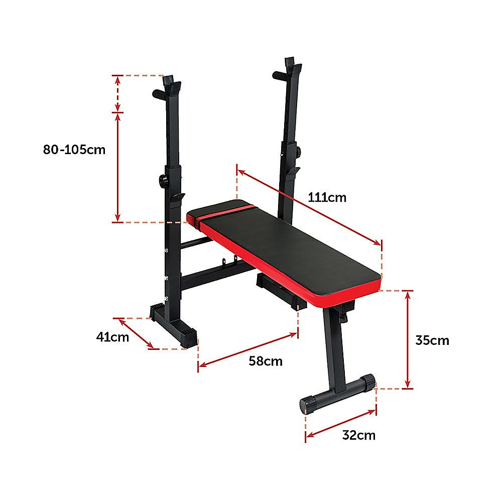 Folding flat weight lifting bench from Online Fitness Depot for home gym workouts, with adjustable backrest and sturdy frame.