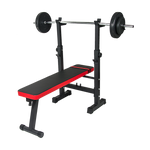Online Fitness Depot folding flat weight lifting bench for home workout, gym exercise, and fitness training equipment.