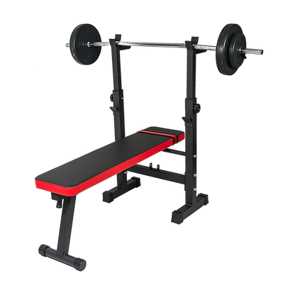 Online Fitness Depot folding flat weight lifting bench for home workout, gym exercise, and fitness training equipment.