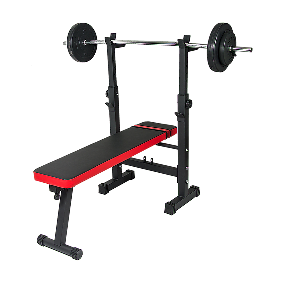 Online Fitness Depot folding flat weight lifting bench for home workout, gym exercise, and fitness training equipment.