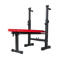 Folding flat weight lifting bench by Online Fitness Depot, used for home workout exercises and strength training.