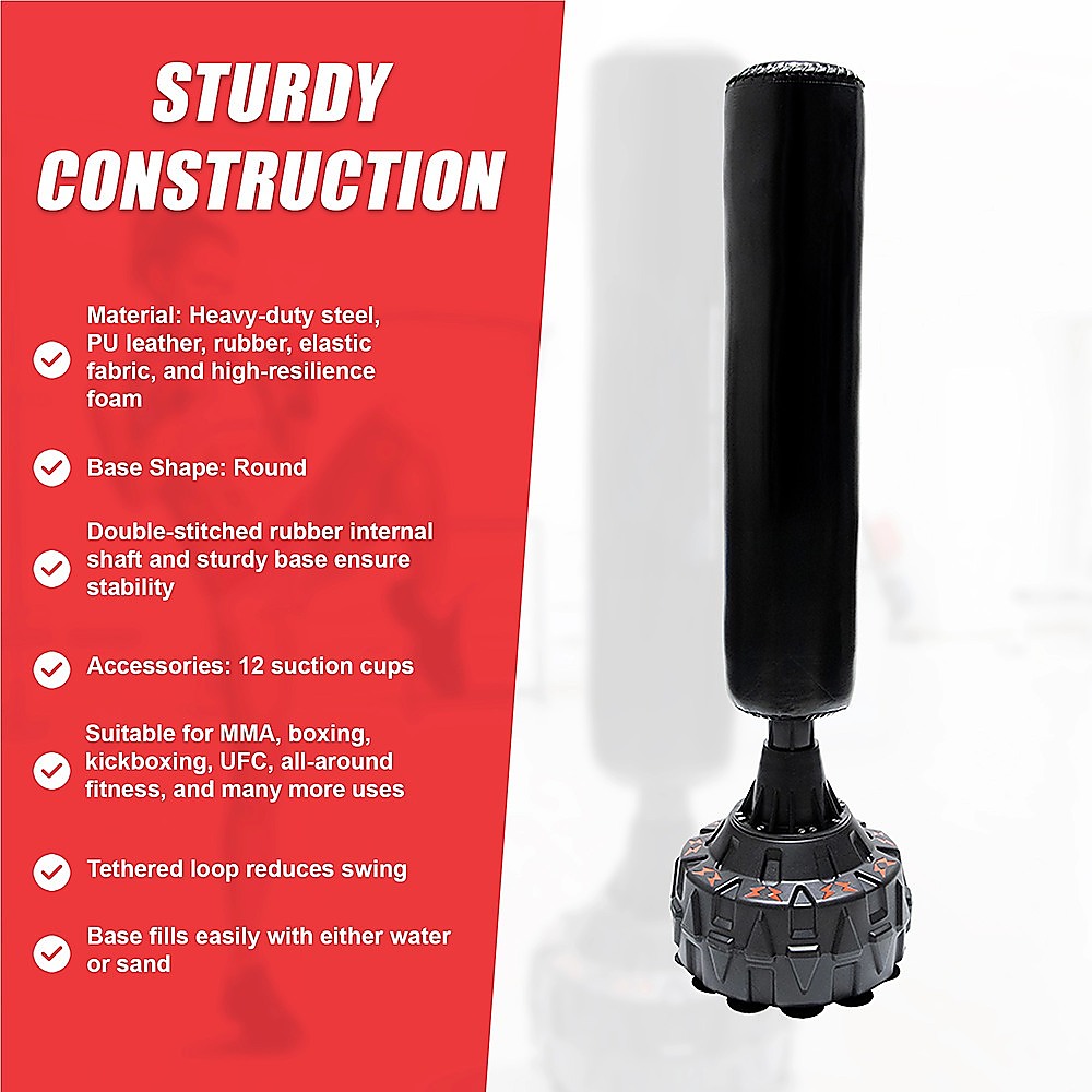 Free standing 170cm boxing punching bag stand by Online Fitness Depot for MMA, UFC, kickboxing, and fitness training.