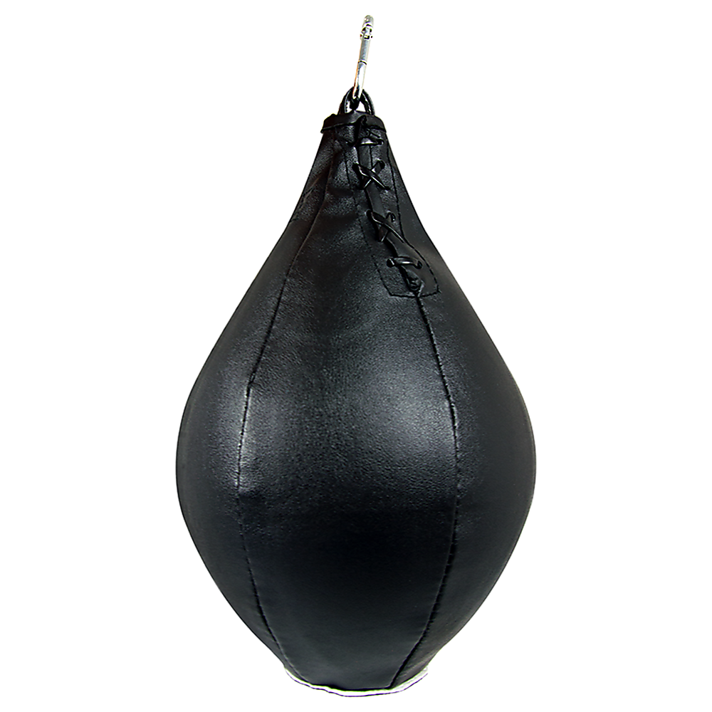 PU leather boxing speed bag for MMA and Muay Thai training, used for improving punching speed and focus.