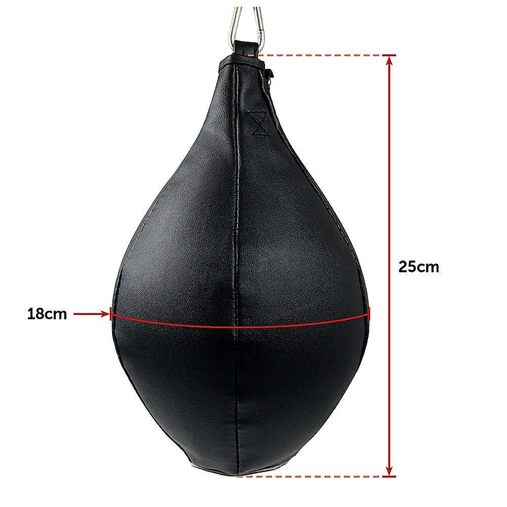 Boxing speed bag made of PU leather for MMA and Muay Thai training, designed for focus and speed improvement in boxing workouts