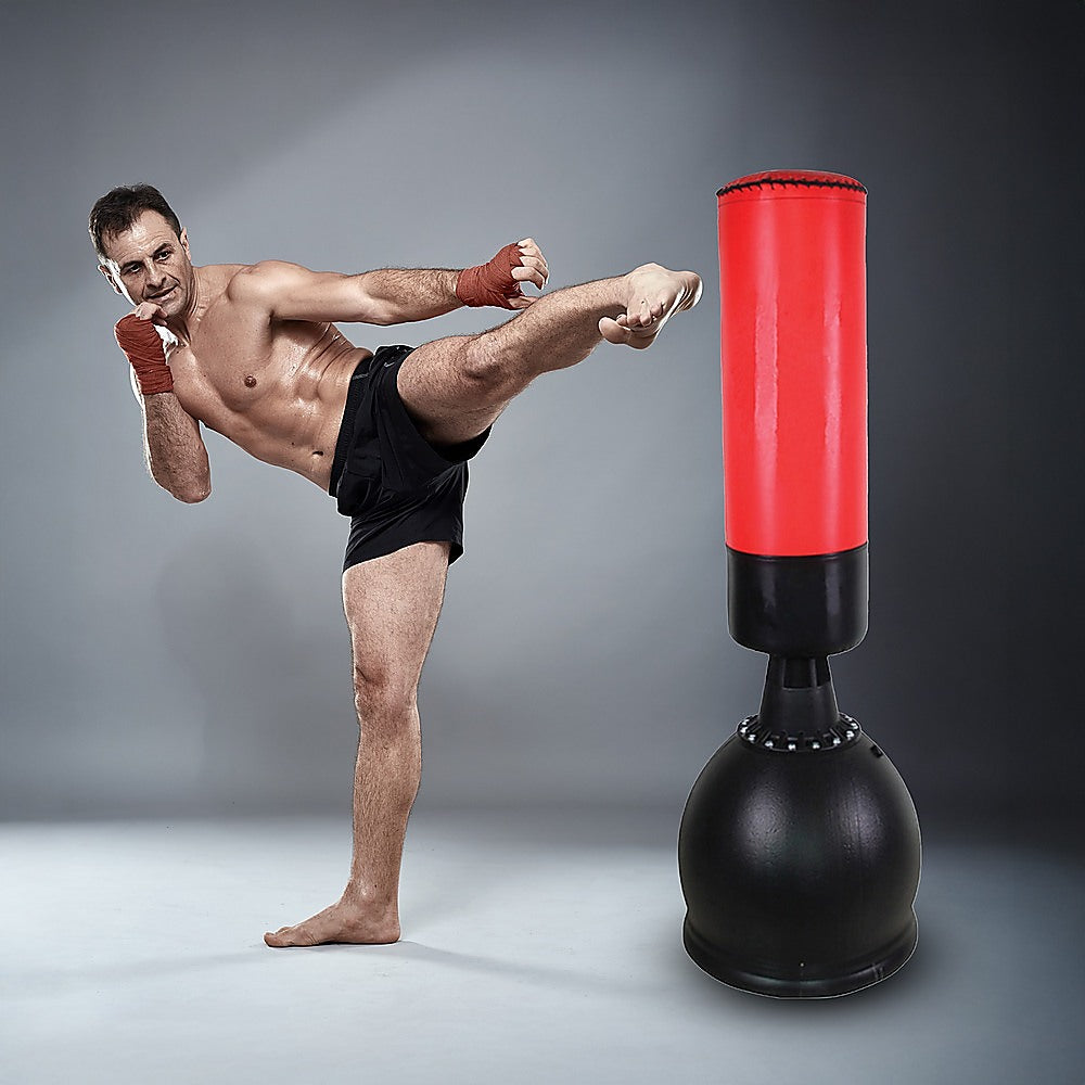 Free standing 165cm boxing punching bag from Online Fitness Depot, ideal for boxing and martial arts training.