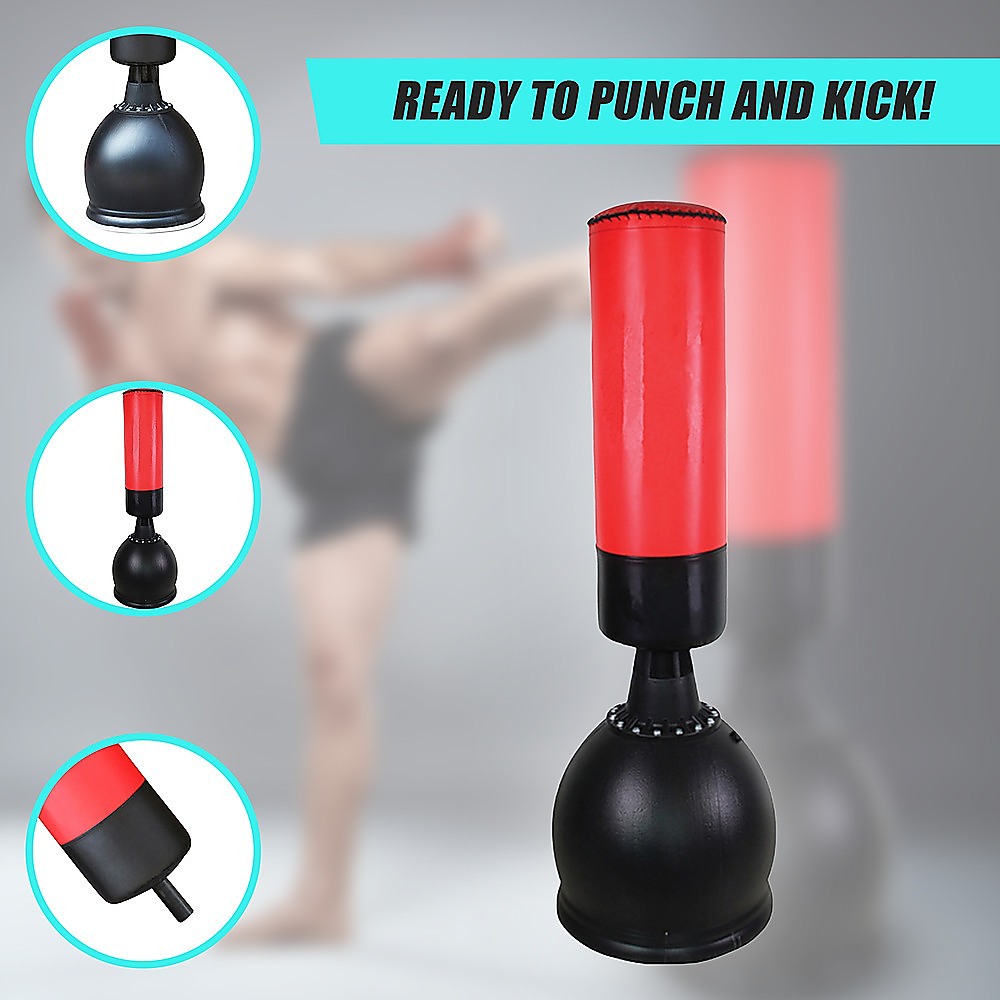 Free-standing 165cm boxing punching bag from Online Fitness Depot, ideal for boxing and martial arts training or fitness workouts.