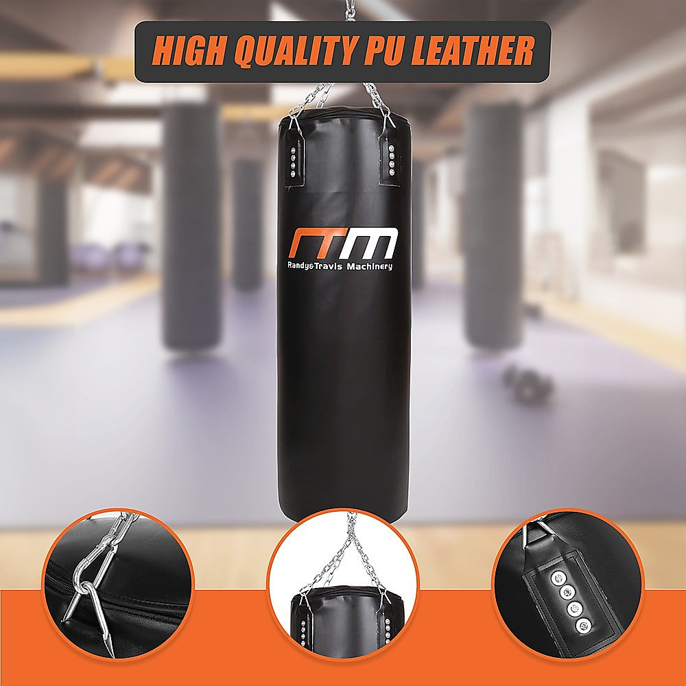 Heavy-duty 37kg boxing punching bag from Online Fitness Depot for martial arts and boxing training, filled and ready for use.