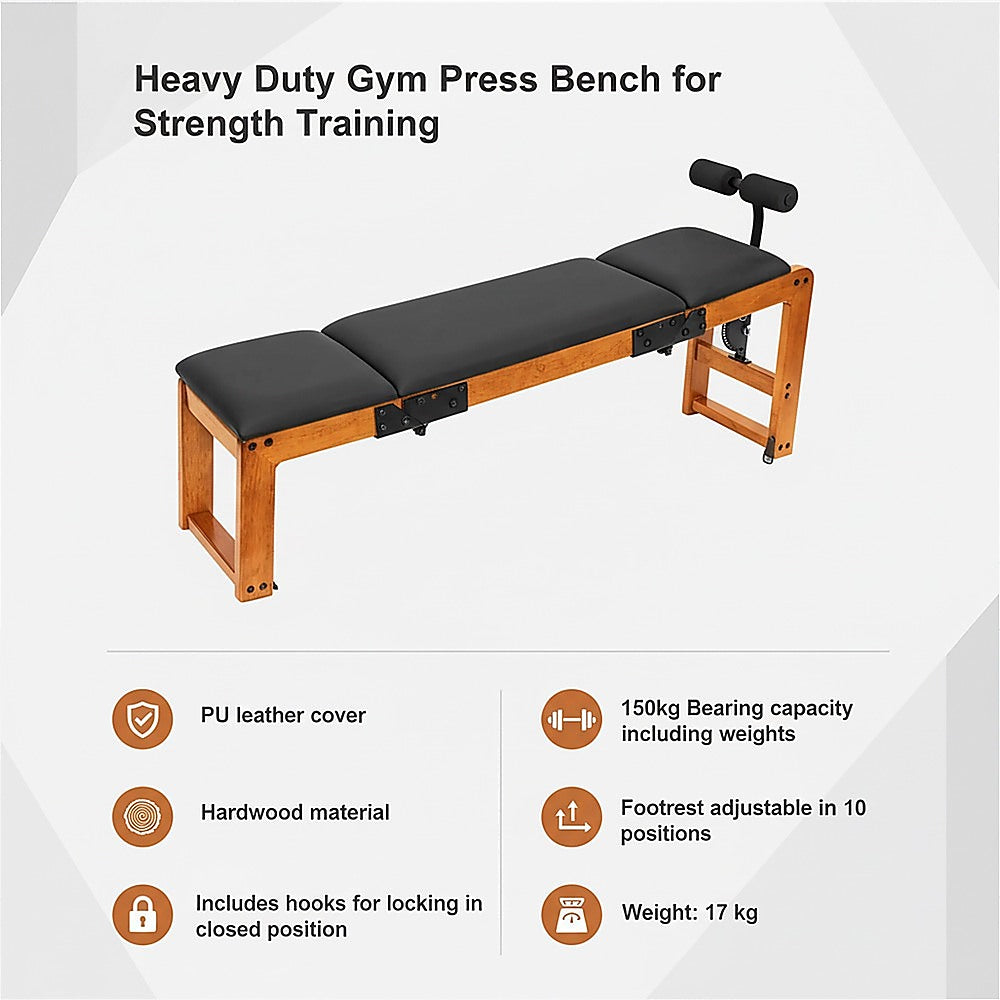 Heavy duty commercial workout bench by Online Fitness Depot, designed for strength training and gym press exercises.