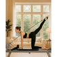 Foldable Pilates Reformer Machine by Online Fitness Depot, compact gym equipment for Pilates and exercise workouts.