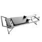 Foldable Pilates Reformer Machine by Online Fitness Depot with adjustable straps and padded carriage for effective yoga and Pilates workouts.